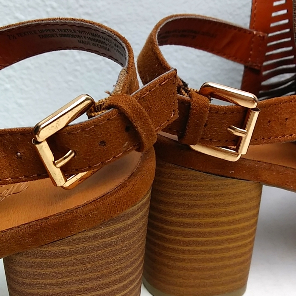 Universal Thread Block Heel Open Toe Slingback Sa… - image 6